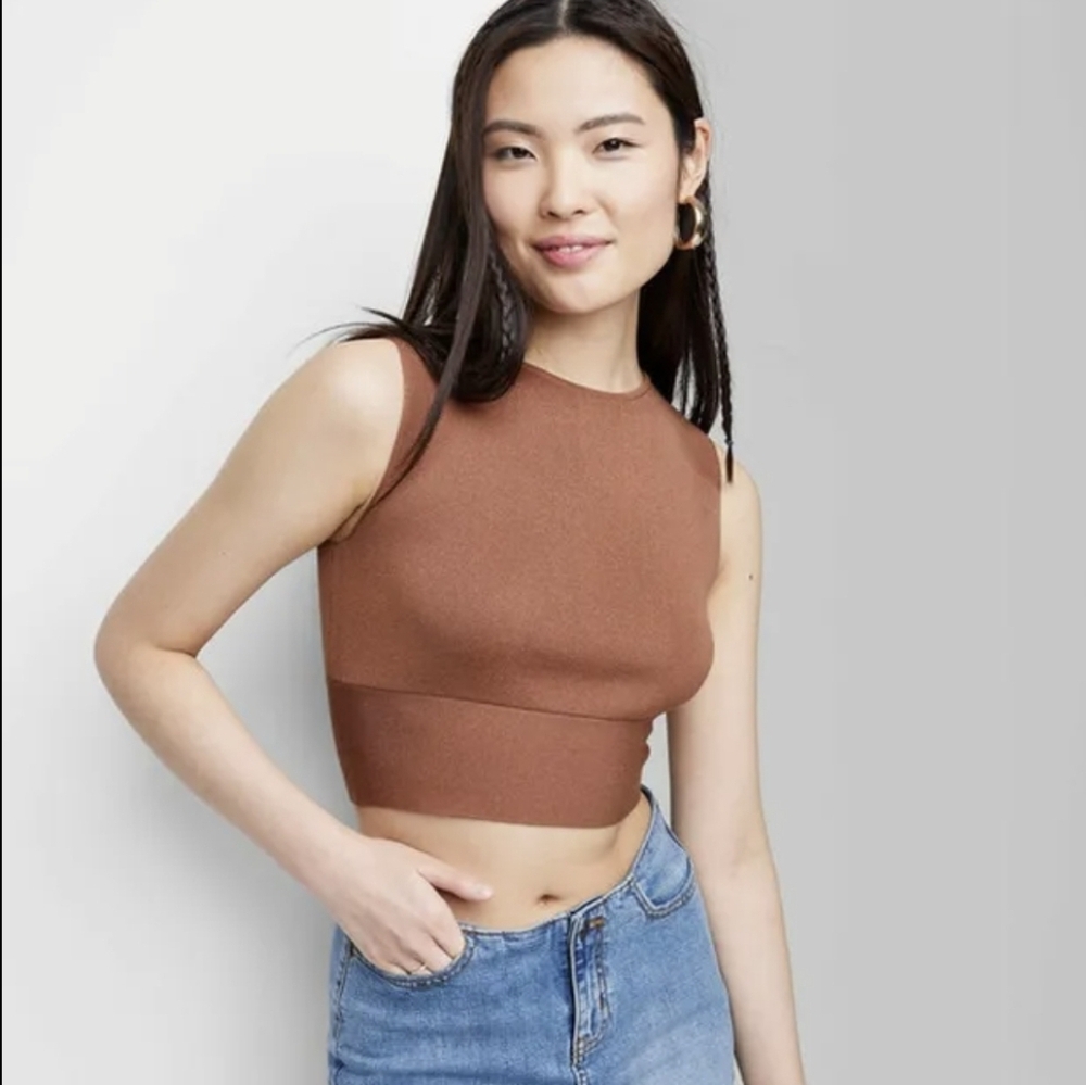Wild Fable Women's Tie Back Sweater Cropped Tank Top